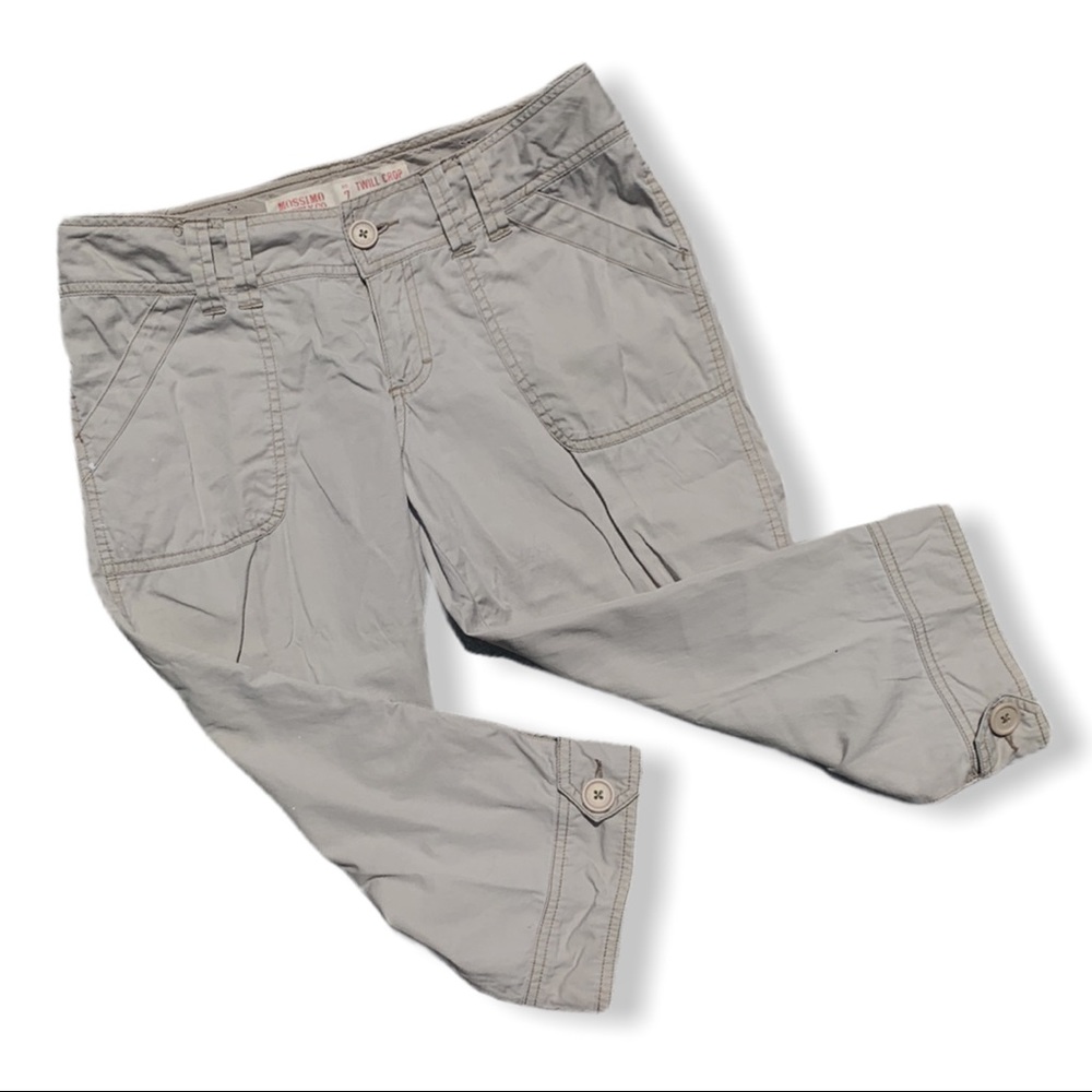 Ladies Tan Khaki Twill Crop Pants 7